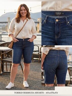 Torrid - Dark Indigo Denim Bermuda Jean Shorts